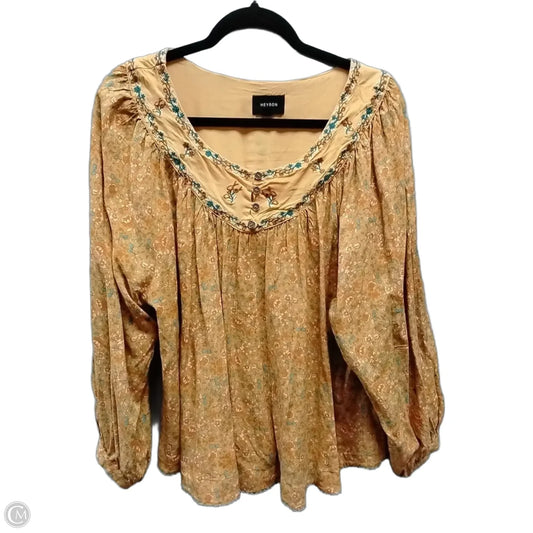 Blouse Long Sleeve By Heyson In Orange, Size: S