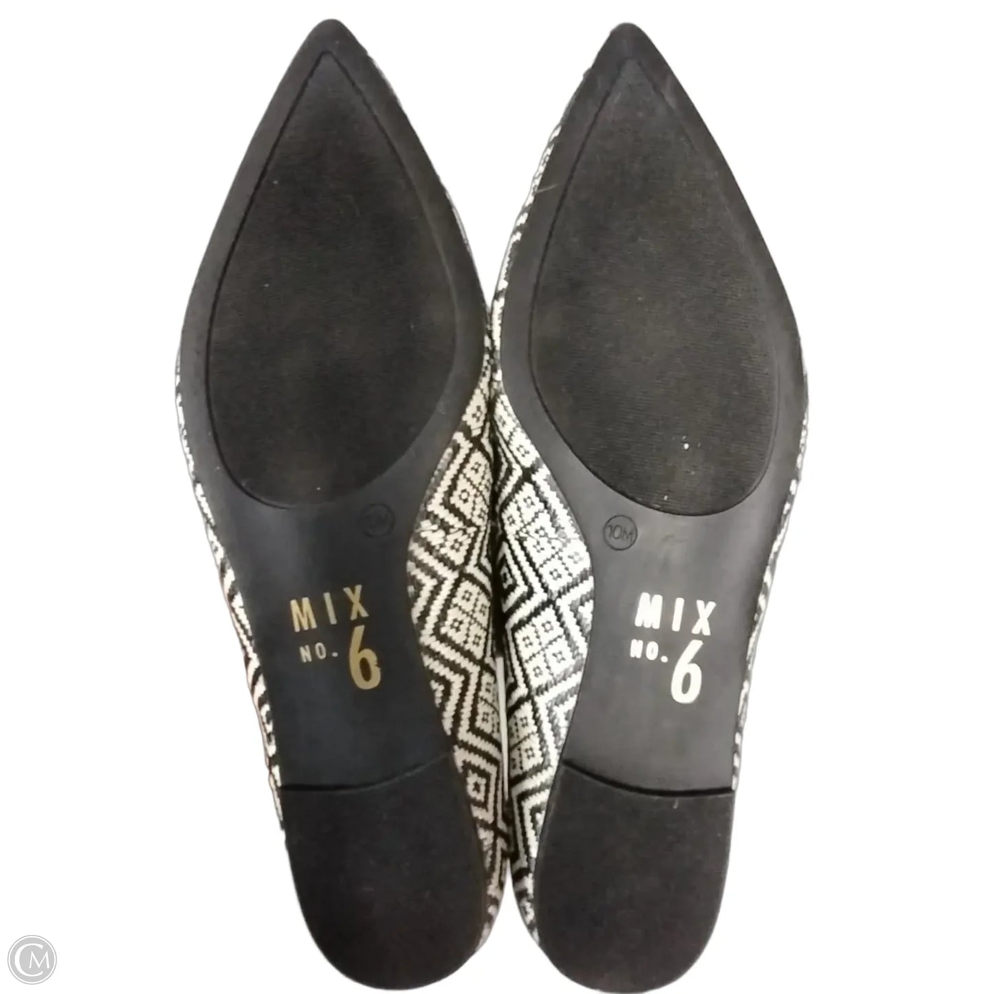 Shoes Flats By Mix No 6 In Geometric Pattern, Size: 10