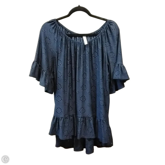 Blouse Long Sleeve By Clothes Mentor In Blue, Size: 1x