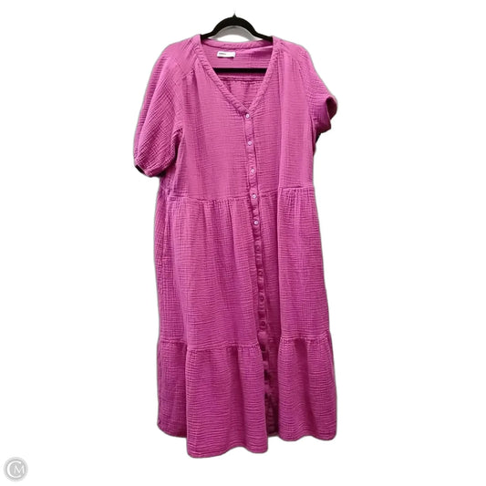 Dress Casual Midi By Sonoma In Pink, Size: 2x