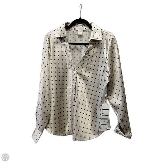 Blouse Long Sleeve By Life In Polkadot Pattern, Size: Xl