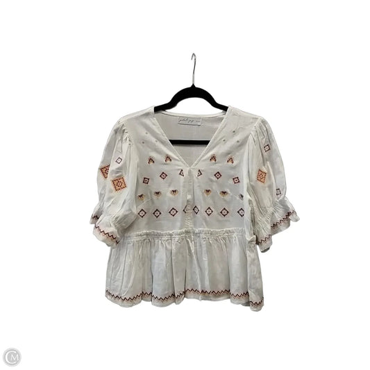 Blouse 3/4 Sleeve By Petal & Pup In White, Size: M