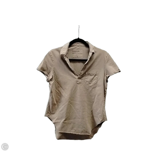 Top Short Sleeve By Frank And Eileen In Brown, Size: M