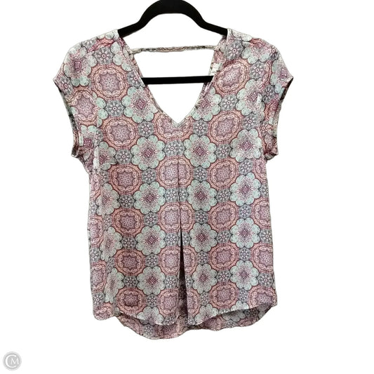 Blouse Short Sleeve By Dr2 In Geometric Pattern, Size: S
