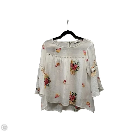 Blouse Long Sleeve By Figuero & Flower In White, Size: M