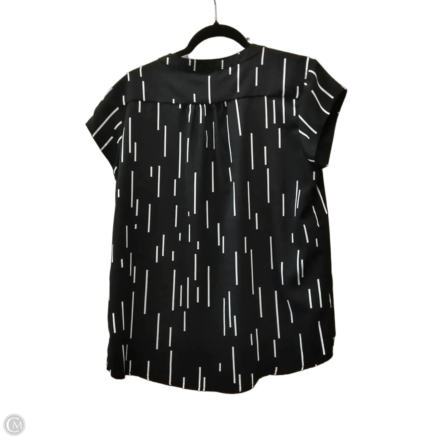 Blouse Short Sleeve By Monday Fun In Black, Size: L