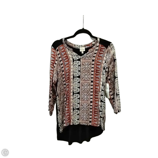 Blouse Long Sleeve By Como Vintage In Geometric Pattern, Size: S