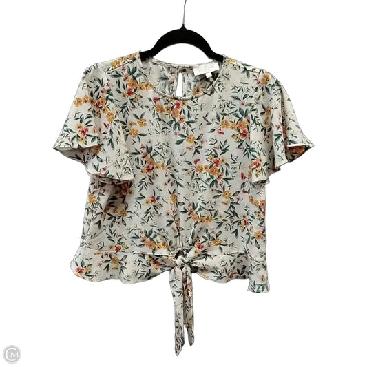 Blouse Short Sleeve By Clothes Mentor In Floral Print, Size: M
