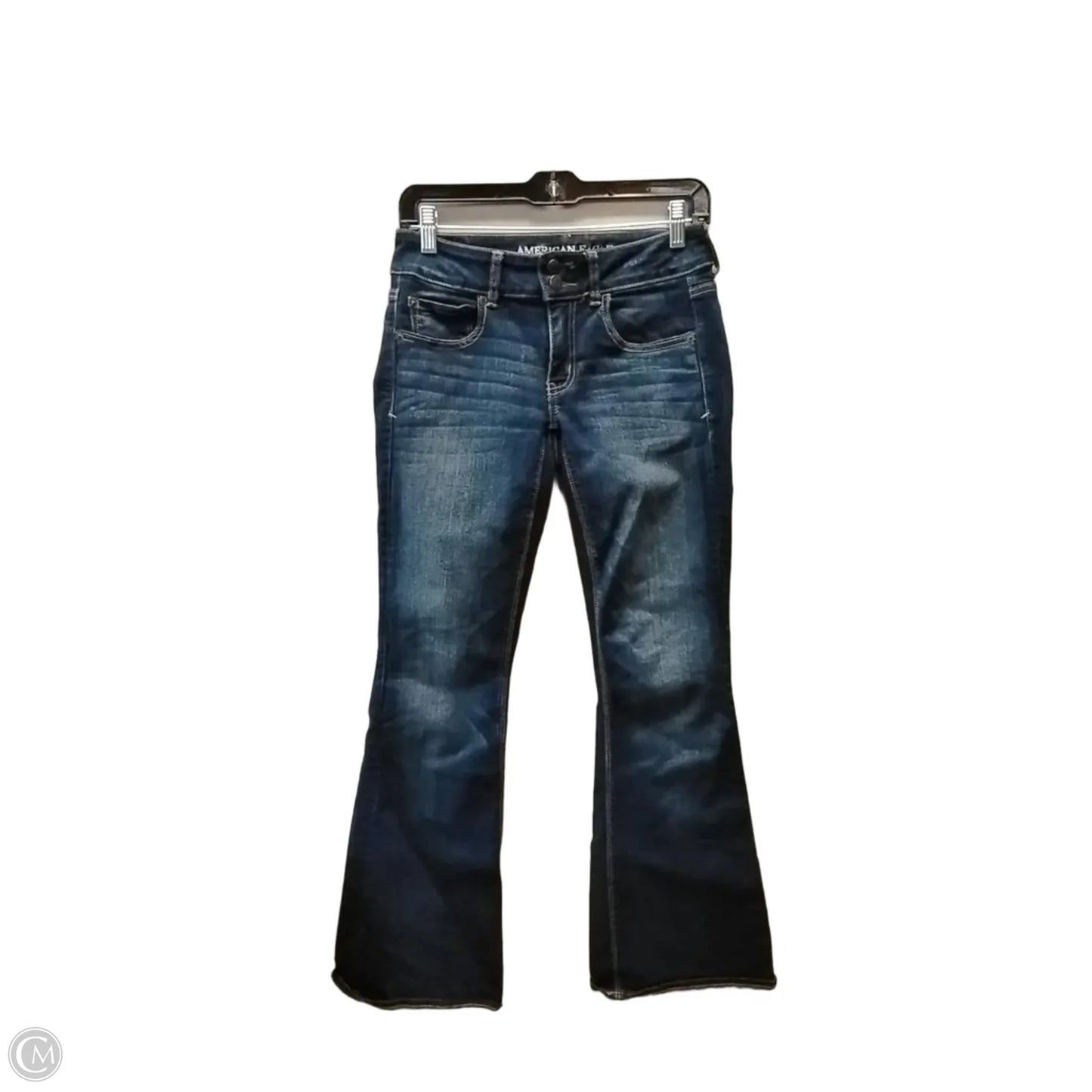 Jeans Straight By American Eagle In Blue Denim, Size: 6