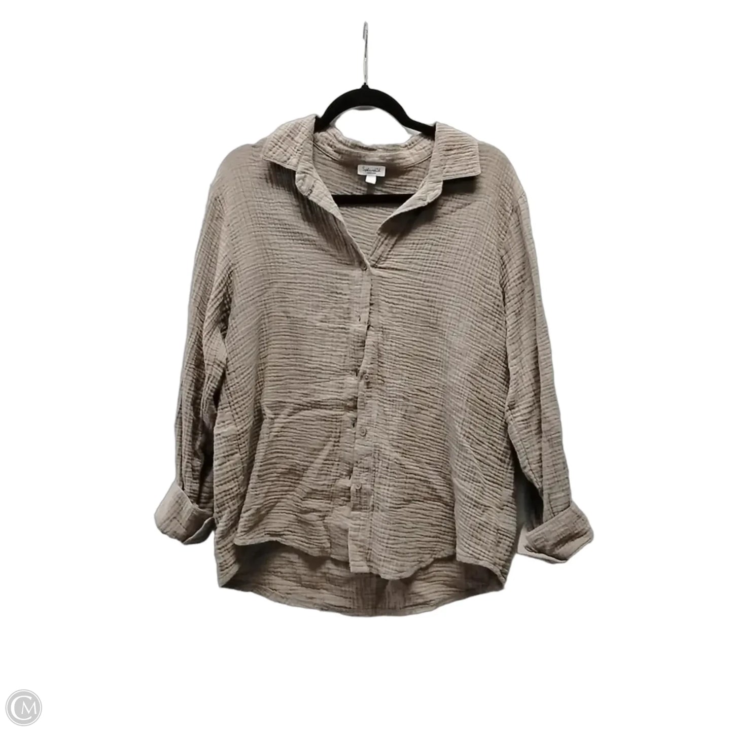 Top Long Sleeve By Splendid In Brown, Size: M