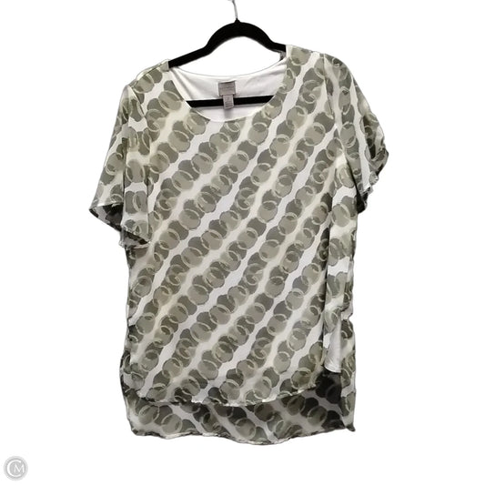 Blouse Short Sleeve By Easywear By Chicos In Green, Size: L
