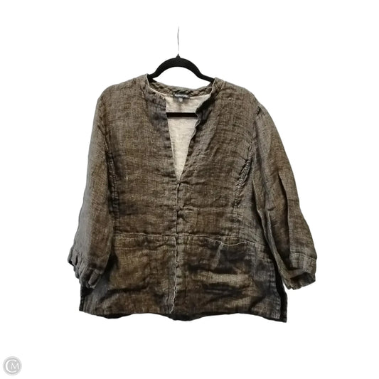 Top Long Sleeve By Eileen Fisher In Brown, Size: Xl