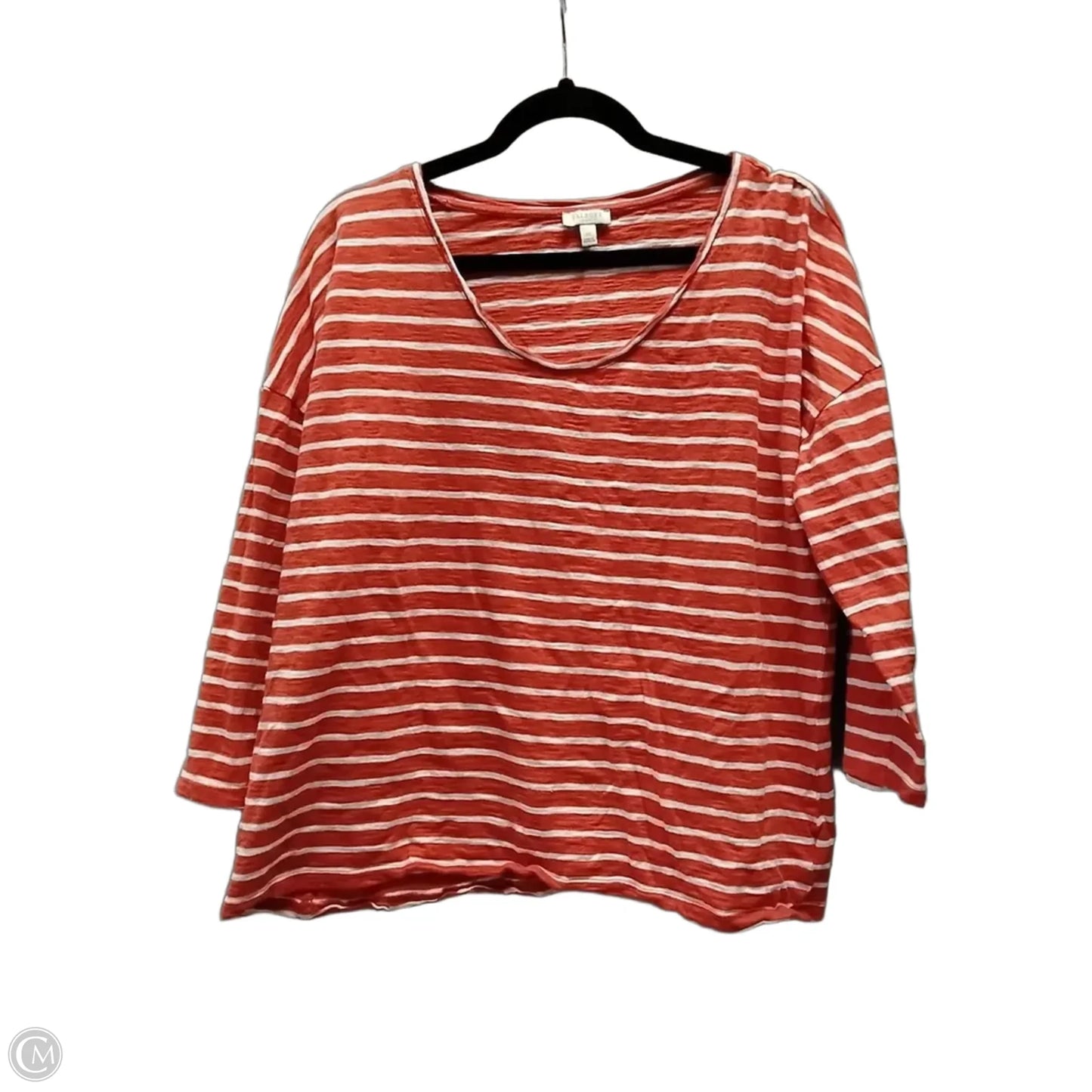 Top Short Sleeve By Talbots In Striped Pattern, Size: Xl
