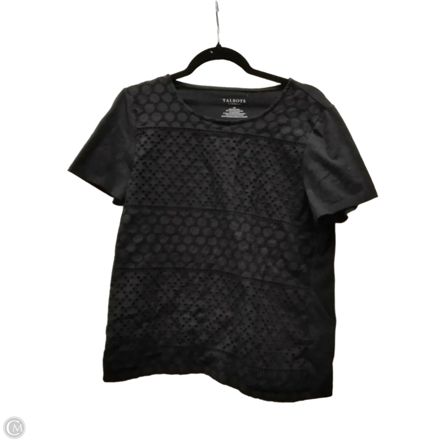 Top Short Sleeve By Talbots In Black, Size: Lp