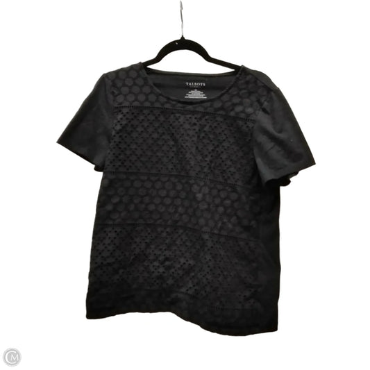 Top Short Sleeve By Talbots In Black, Size: Lp