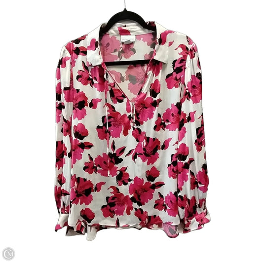 Top Long Sleeve By Liz Claiborne In Floral Print, Size: Xl