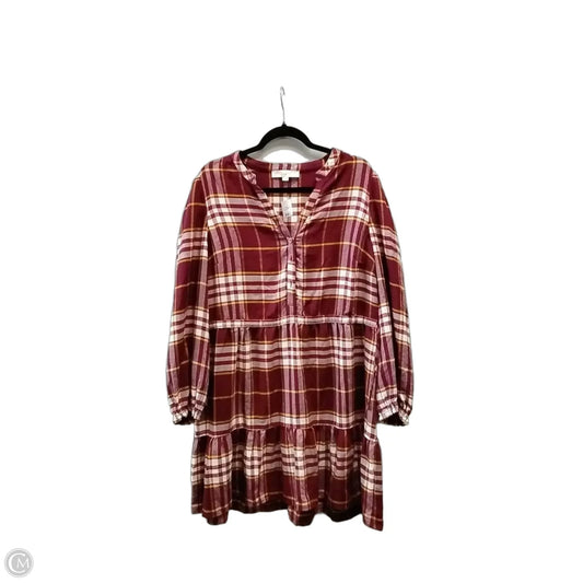 Dress Casual Short By Loft In Plaid Pattern, Size: L