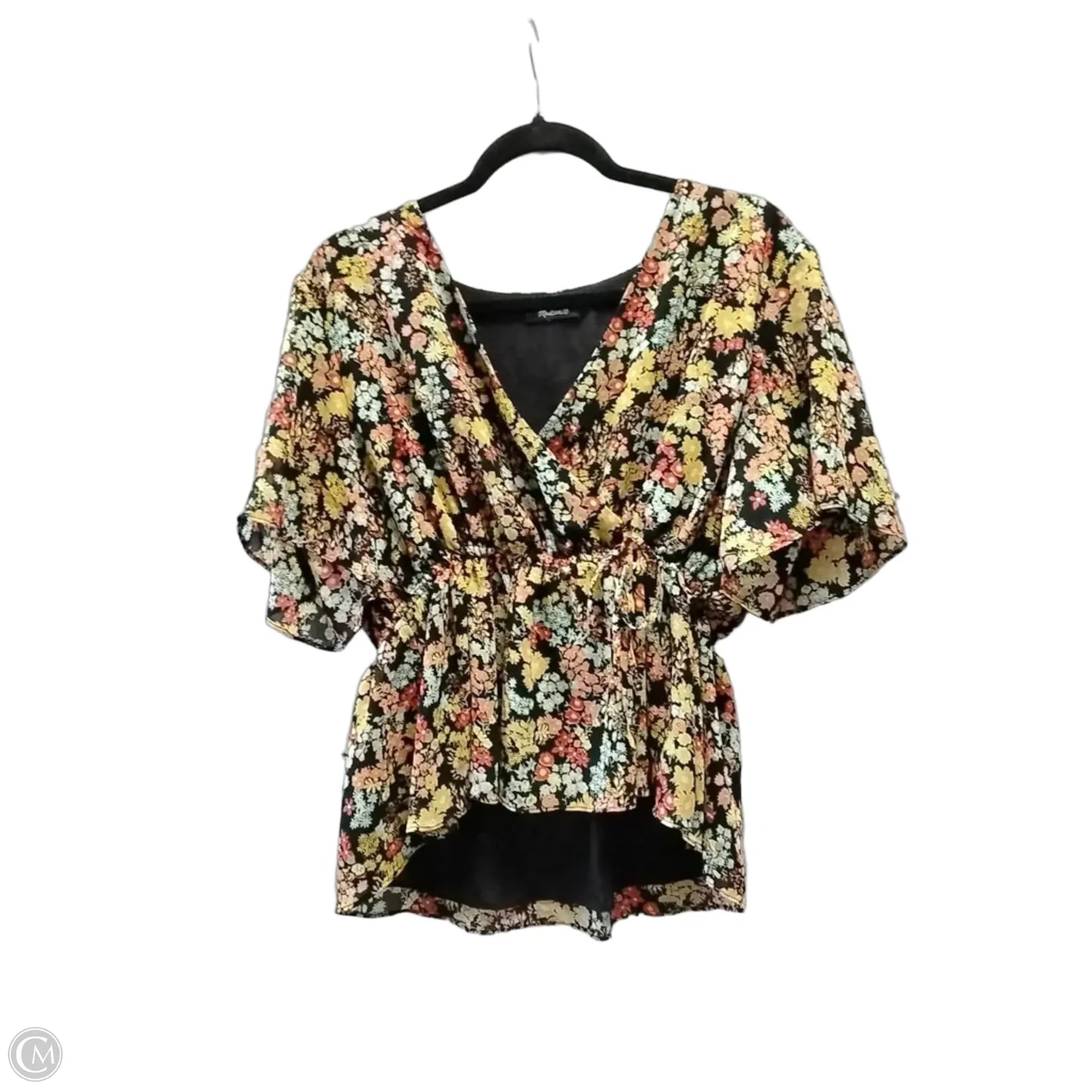 Blouse Short Sleeve By Madewell In Geometric Pattern, Size: L