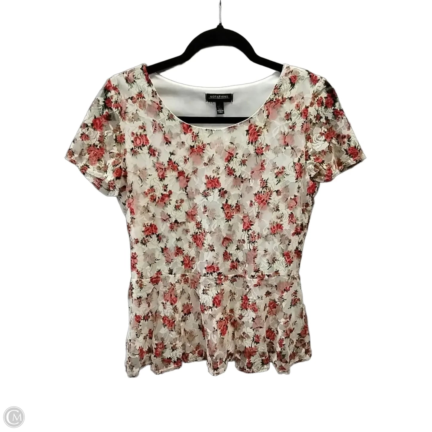 Top Short Sleeve By Notations In White, Size: Small