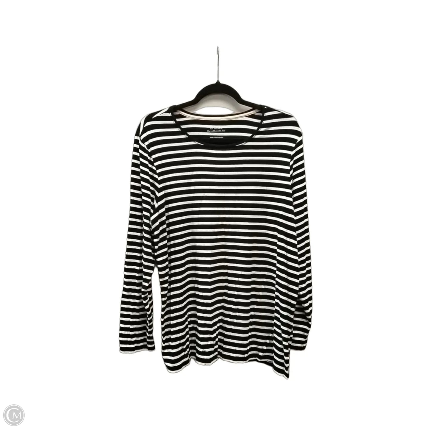 Top Long Sleeve By Chicos In Striped Pattern, Size: Xl