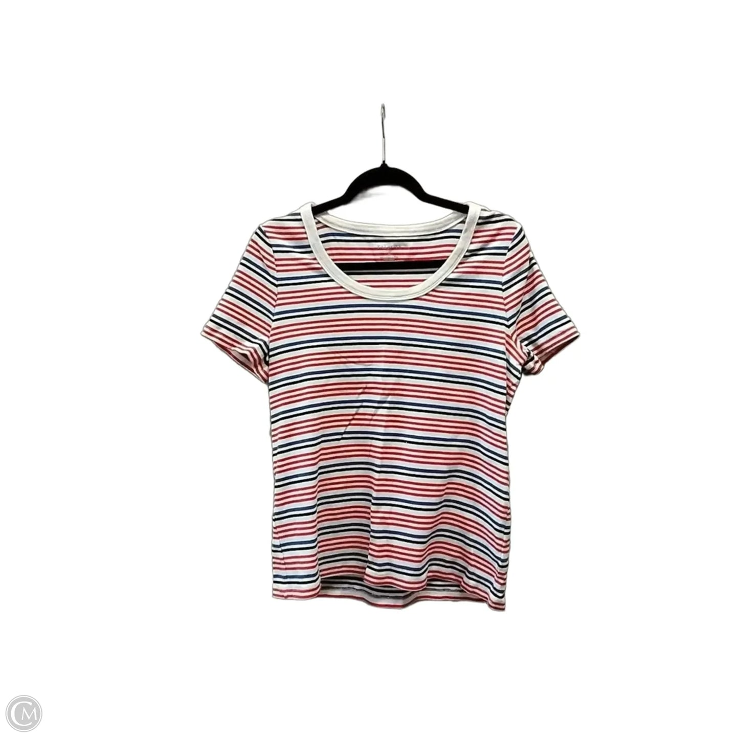 Top Short Sleeve By Talbots In Striped Pattern, Size: 1x