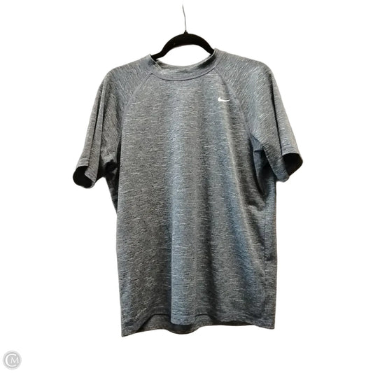 Athletic Top Short Sleeve By Nike In Grey, Size: M