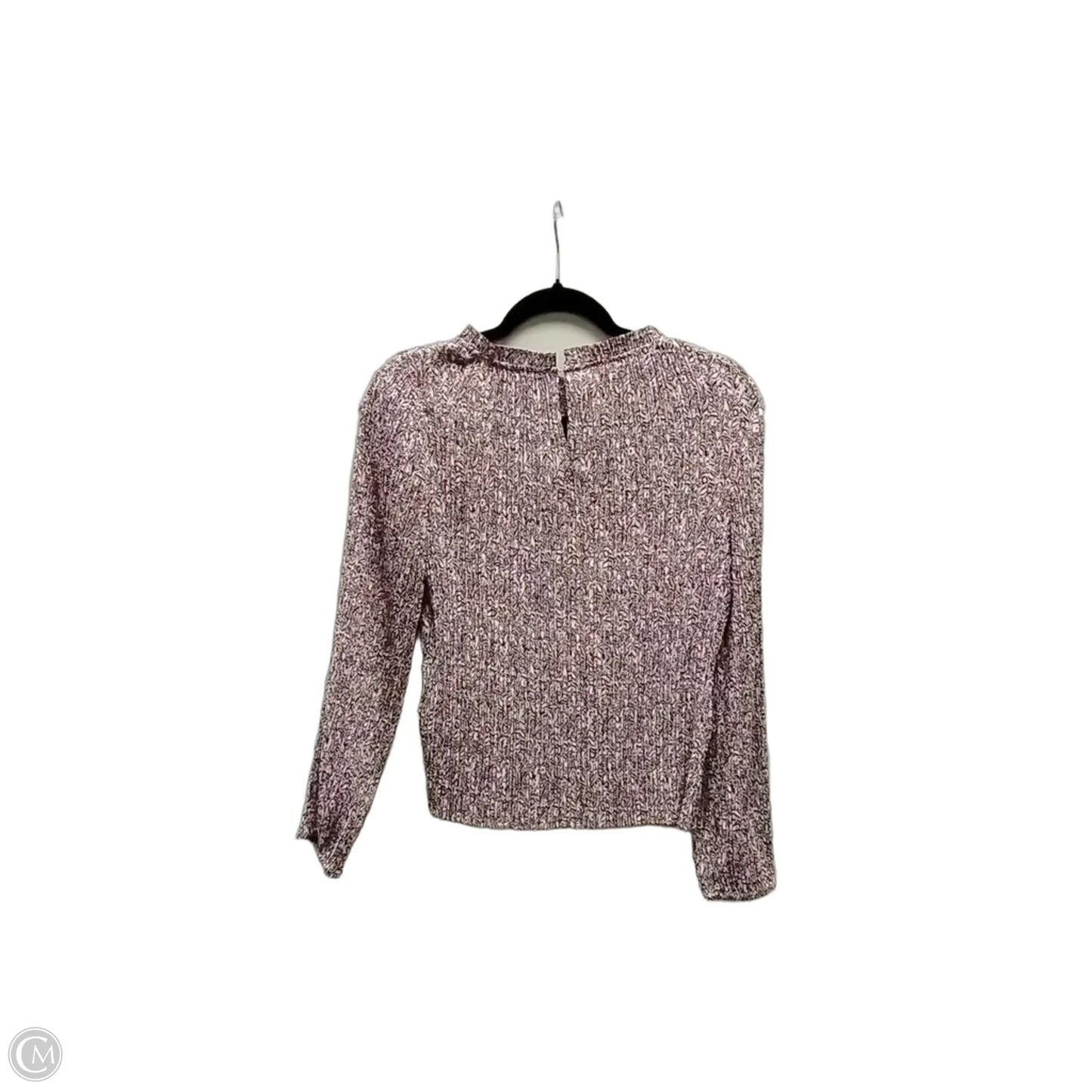 Blouse Long Sleeve By J. Crew In Purple & White, Size: S
