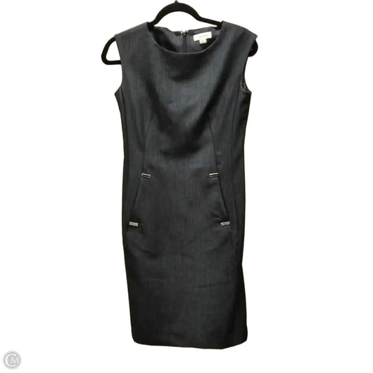 Dress Casual Midi By Calvin Klein In Grey, Size: 2