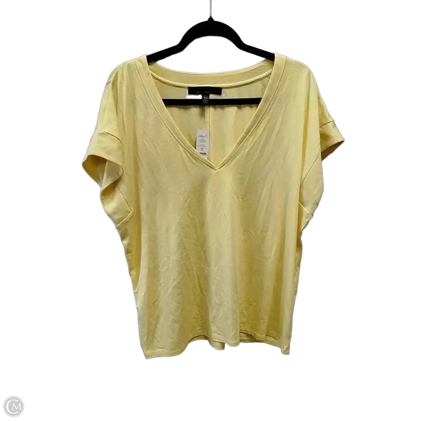 Top Short Sleeve Basic By White House Black Market In Yellow, Size: Xl