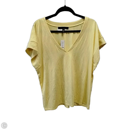 Top Short Sleeve Basic By White House Black Market In Yellow, Size: Xl