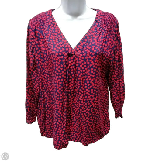 Blouse 3/4 Sleeve By Rachel Roy In Red, Size: L
