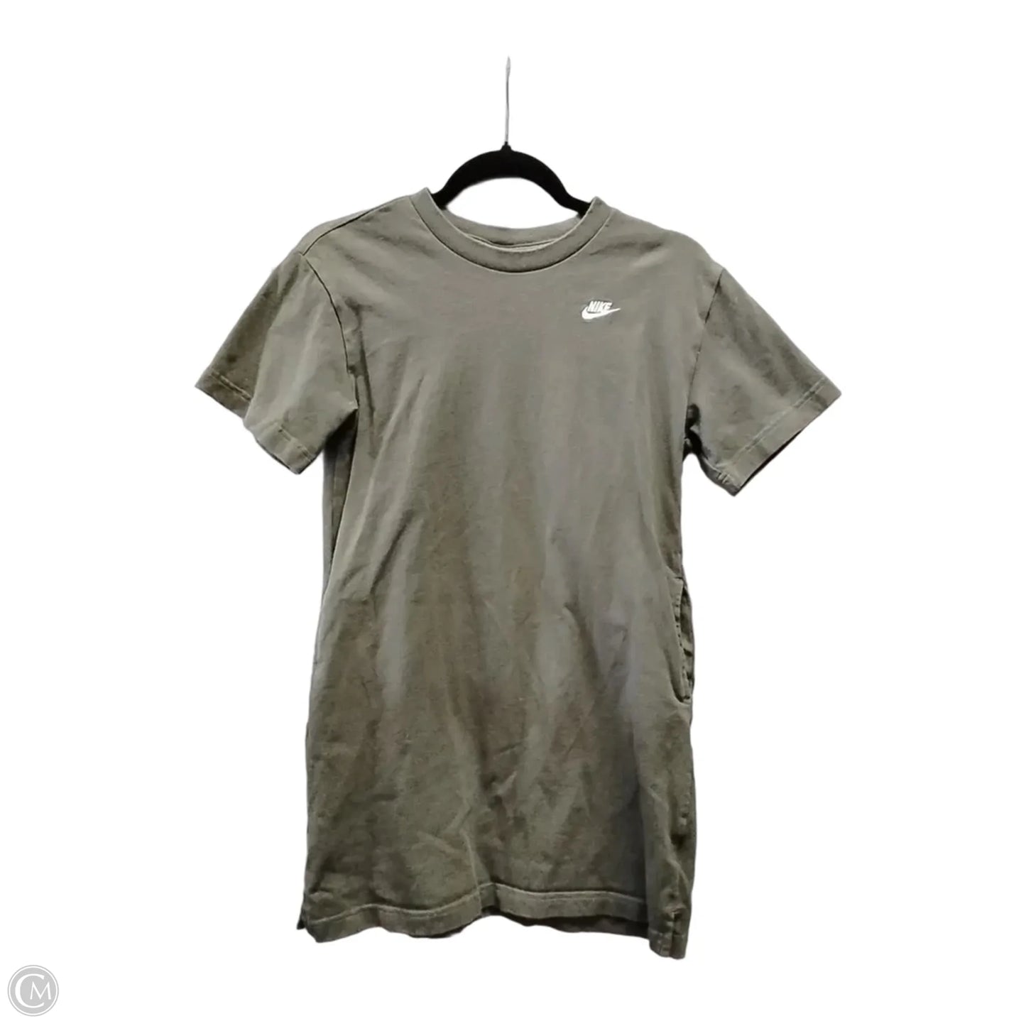 Athletic Top Short Sleeve By Nike In Green, Size: L