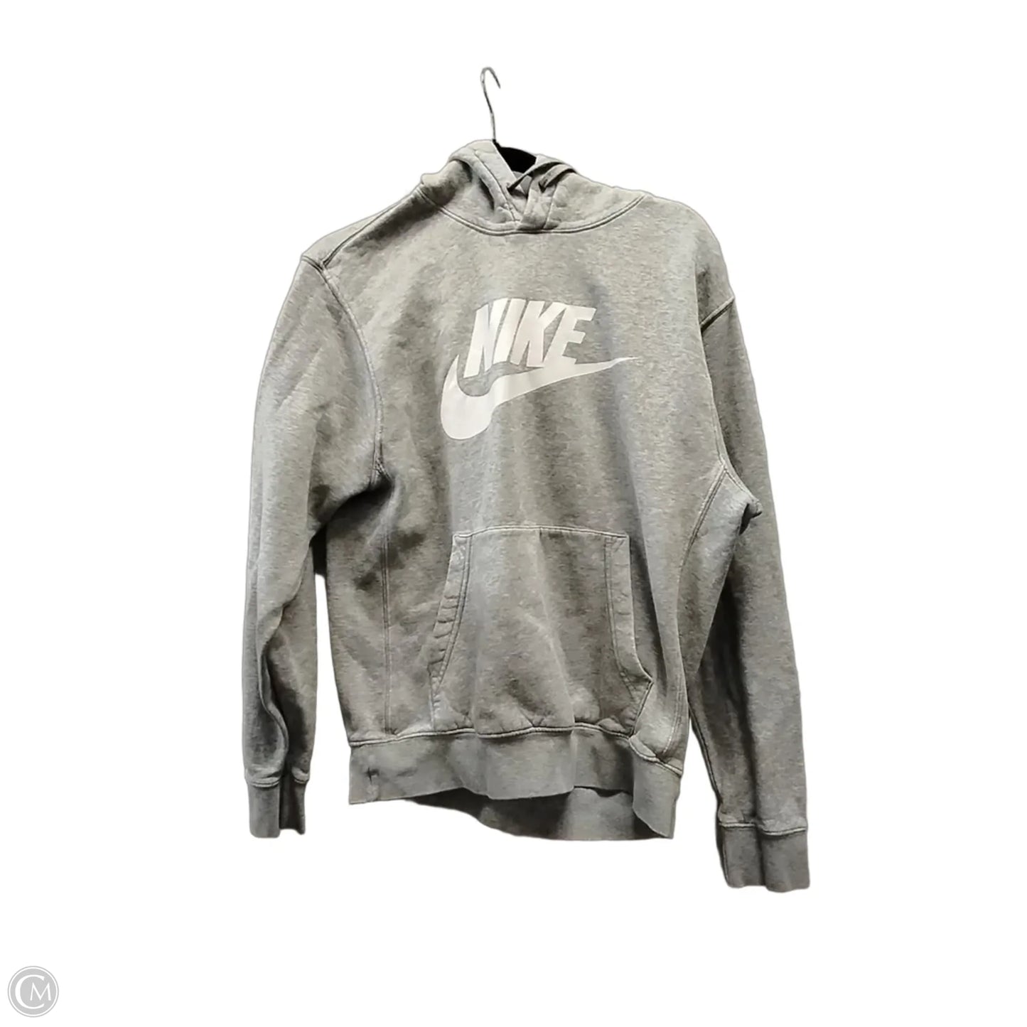 Athletic Sweatshirt Hoodie By Nike In Grey, Size: S