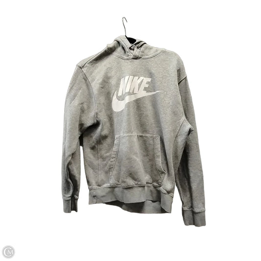 Athletic Sweatshirt Hoodie By Nike In Grey, Size: S