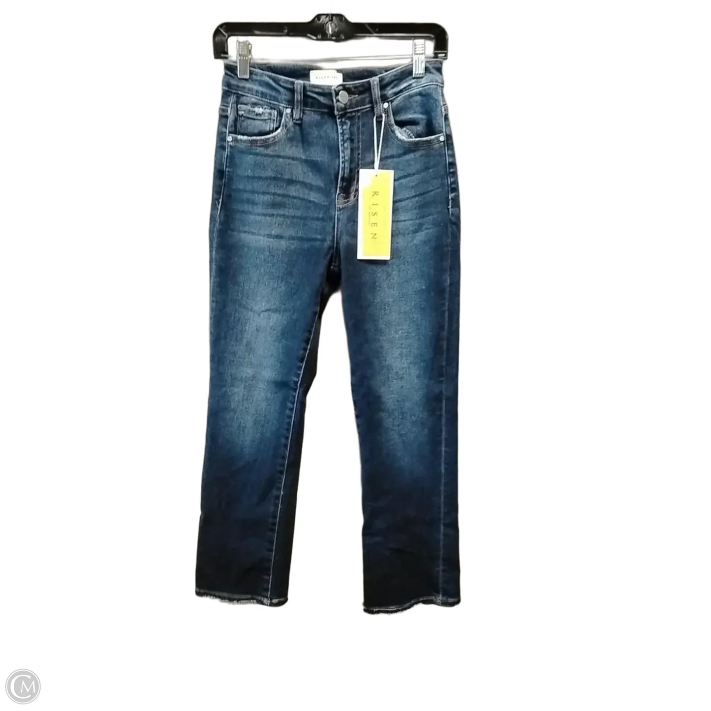Jeans Straight By Risen In Blue Red & White, Size: 4