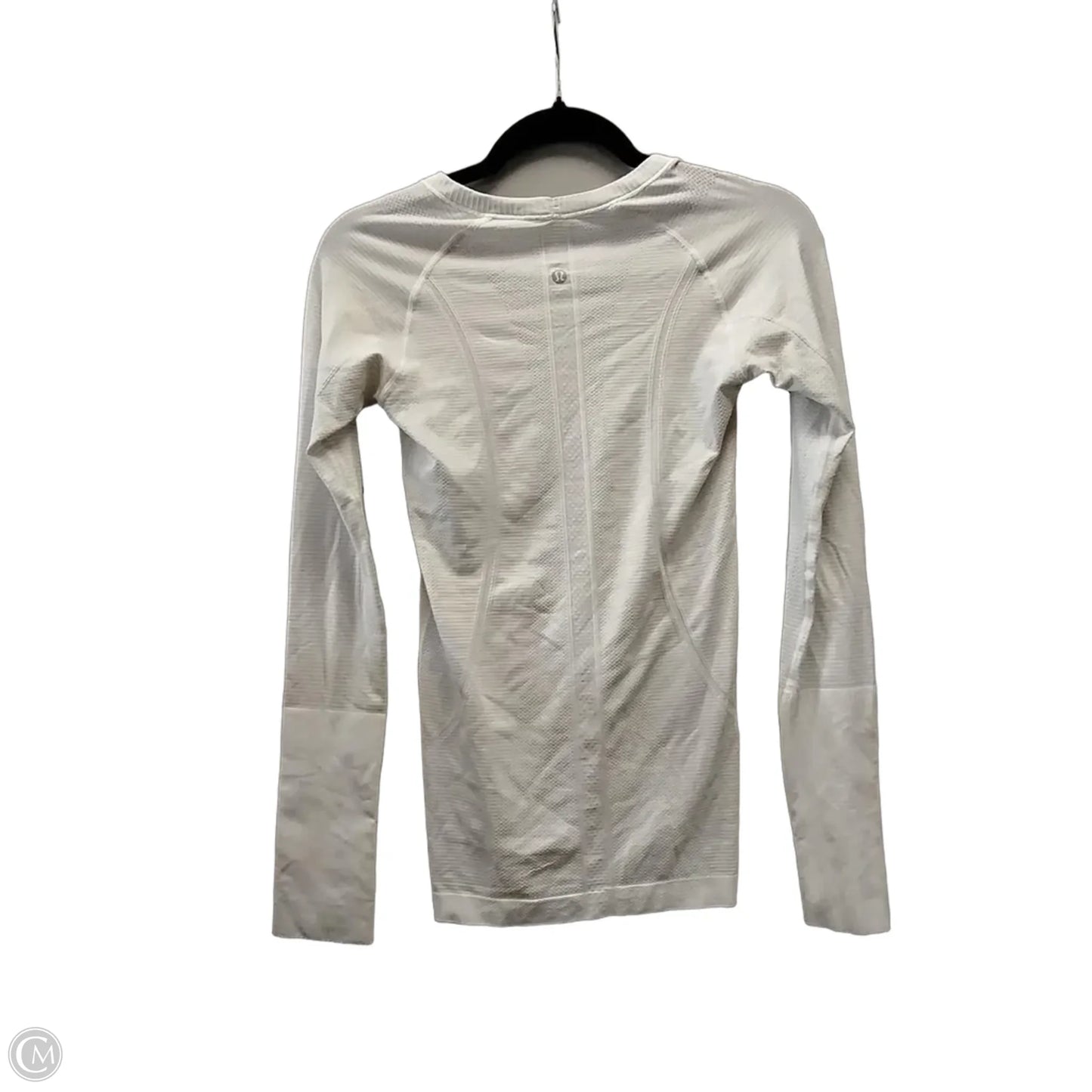 Athletic Top Long Sleeve Collar By Lululemon In White, Size: M