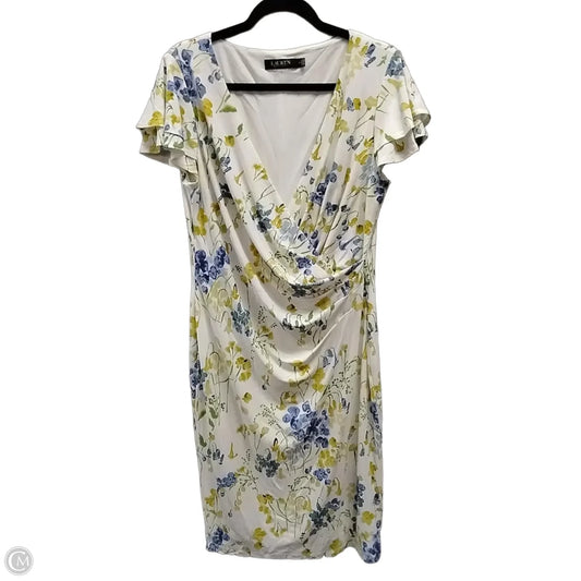 Dress Casual Midi By Lauren By Ralph Lauren In Floral Print, Size: 14