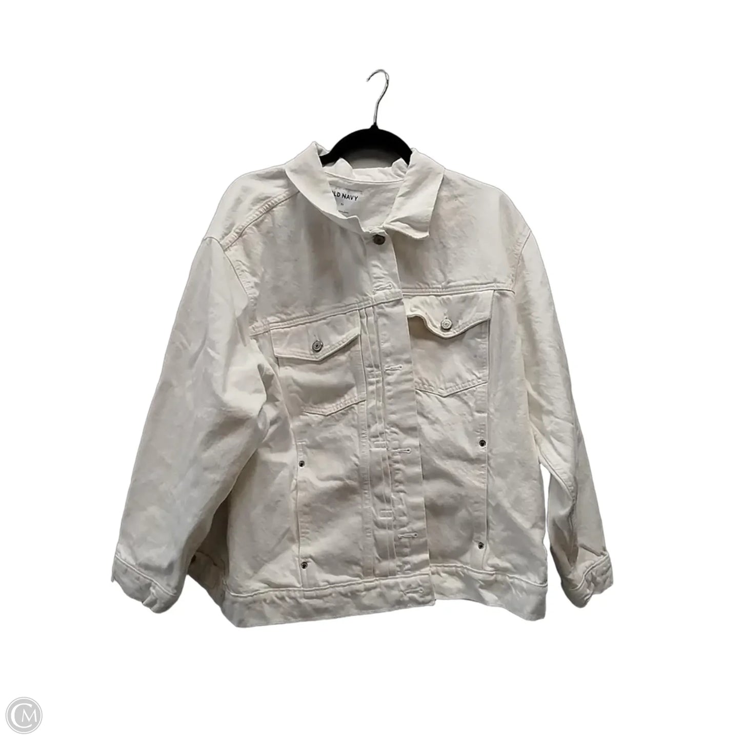 Jacket Denim By Old Navy In White, Size: 3x