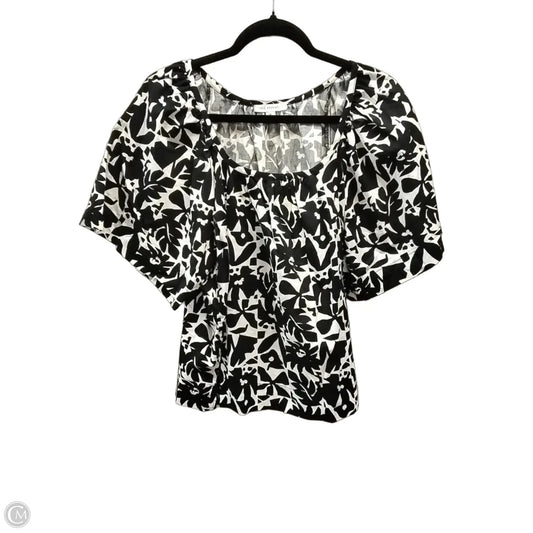 Top Short Sleeve By Free Assembly In Black & White, Size: M