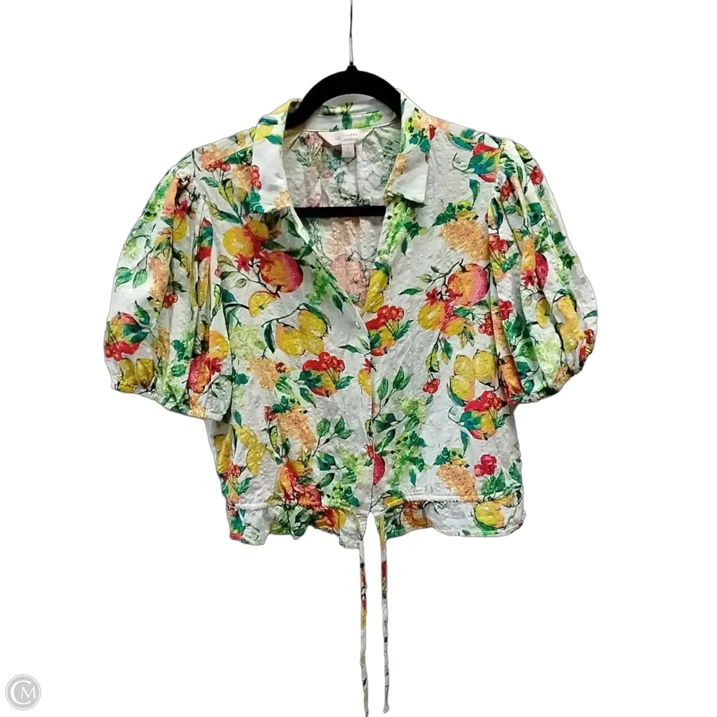Top Short Sleeve By Lc Lauren Conrad In Floral Print, Size: L