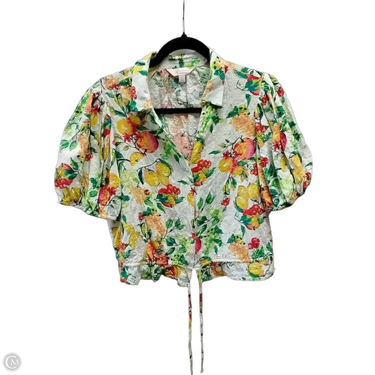 Top Short Sleeve By Lc Lauren Conrad In Floral Print, Size: L