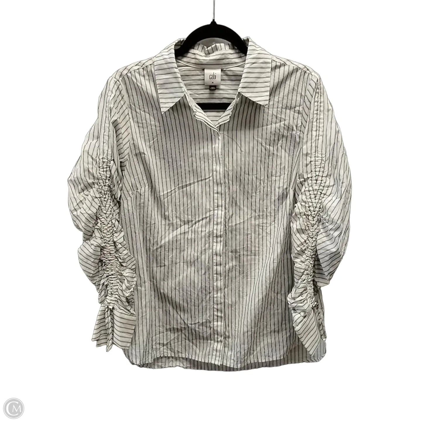 Top Long Sleeve By Cabi In Striped Pattern, Size: M