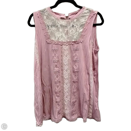 Top Sleeveless By Pol In Pink, Size: L