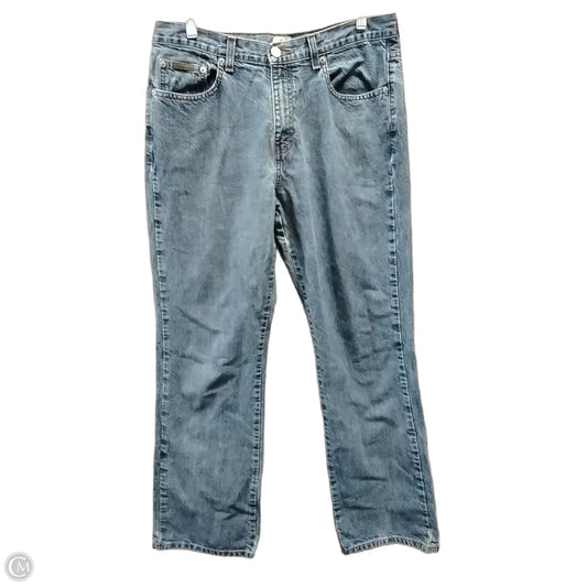 Jeans Wide Leg By Calvin Klein In Blue Denim, Size: 12