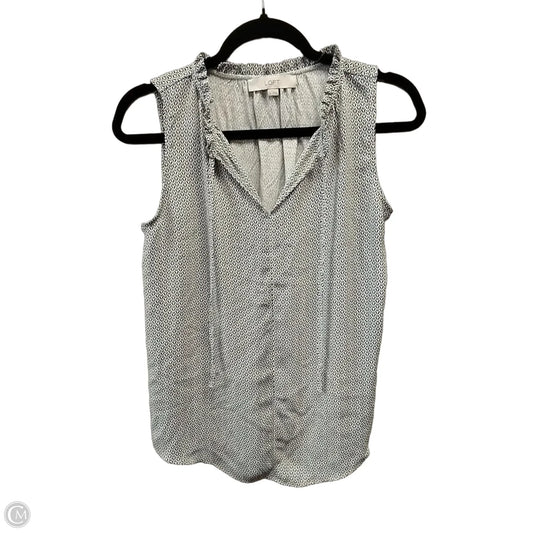 Blouse Sleeveless By Loft In Black & White, Size: Xs