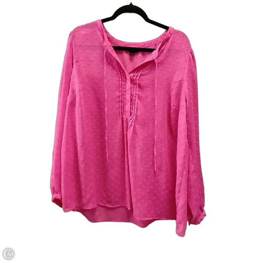 Blouse Long Sleeve By Torrid In Pink, Size: 2x