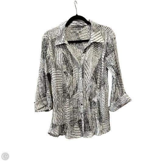 Blouse Long Sleeve By Jm Collections In White, Size: L
