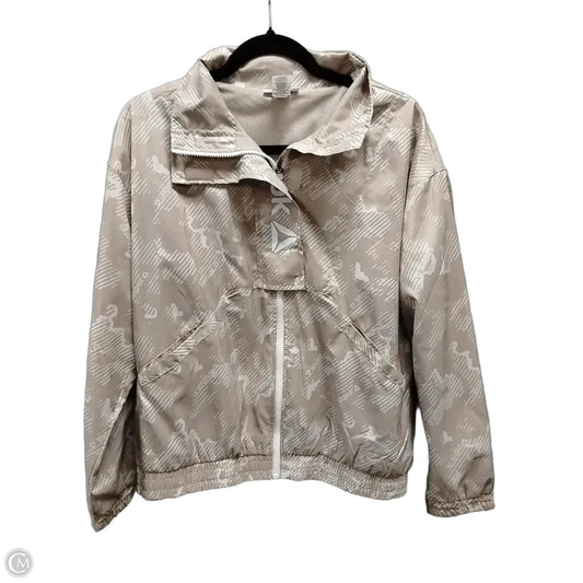 Athletic Jacket By Reebok In Tan, Size: S