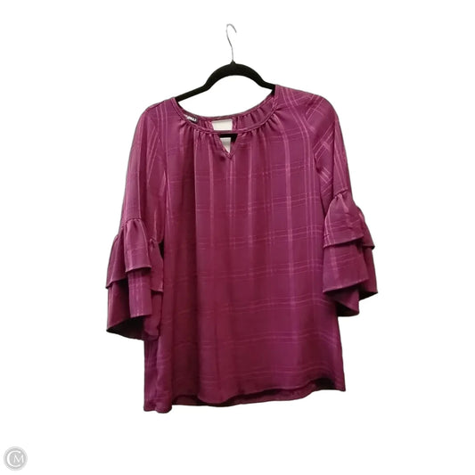 Blouse Long Sleeve By Roz And Ali In Purple, Size: S