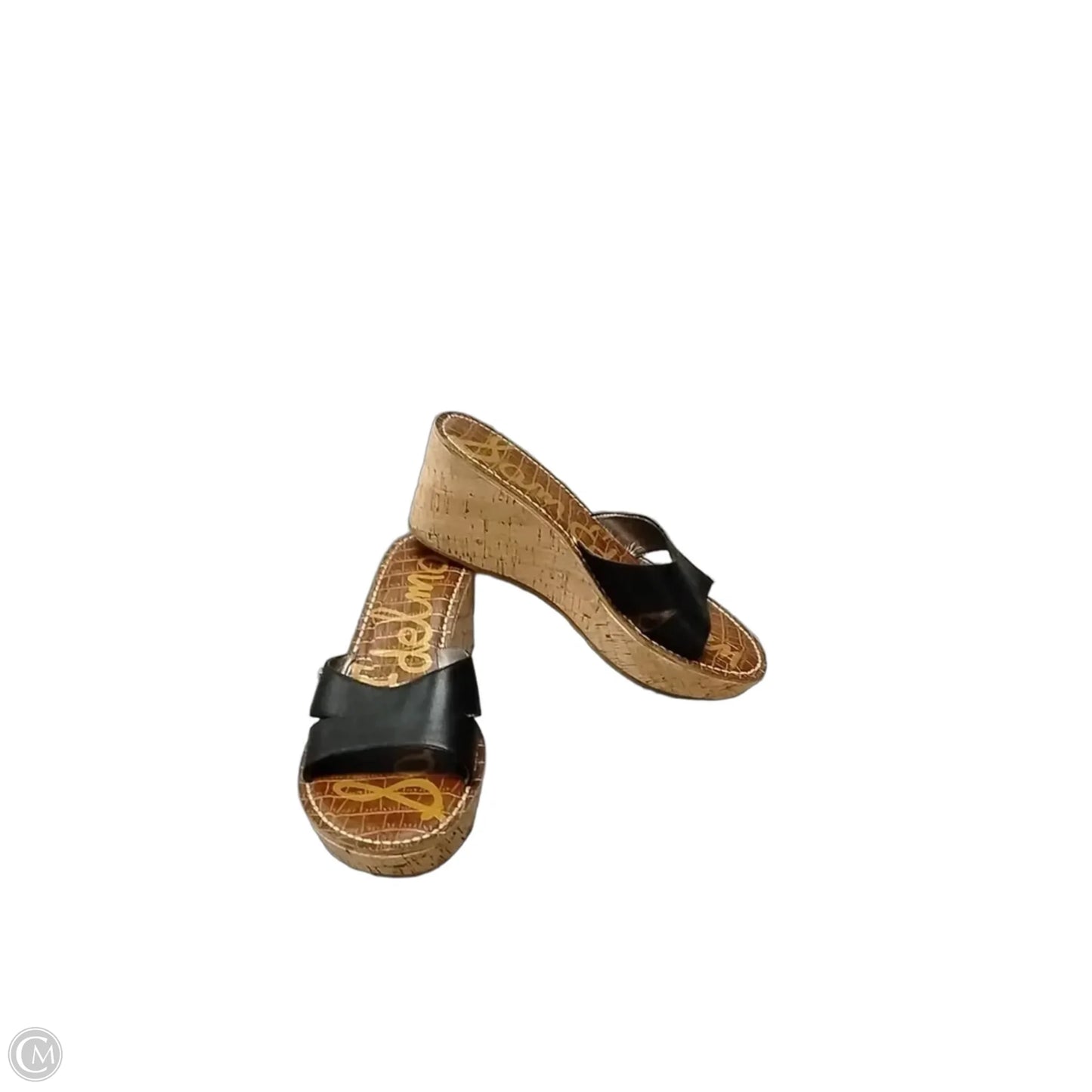 Sandals Heels Wedge By Sam Edelman In Black, Size: 8.5